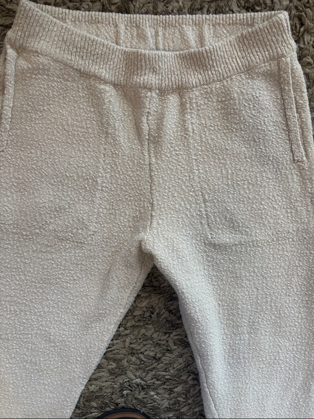 Free People Beach Cream Textured Knit Flare Pants - Picture 6 of 9